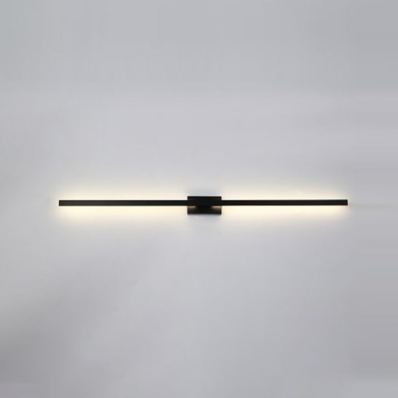 Black Strip Shape Vanity Light Modern 1-Light LED Mirror Front Light with Acrylic Shade