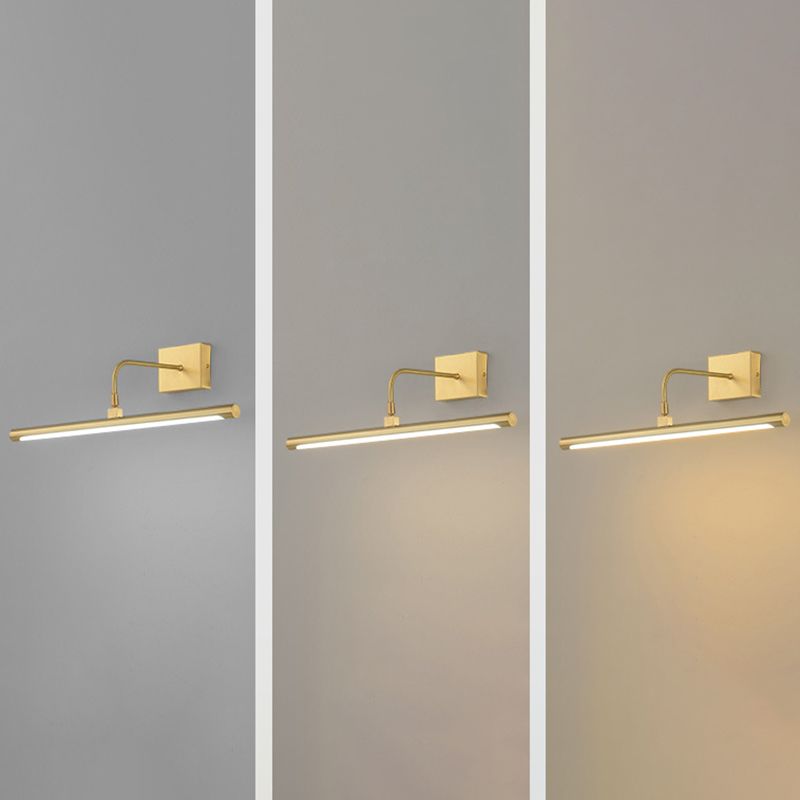 Modern Luxury Style Linear Wall Mounted Vanity Lights Copper Wall Lighting Ideas for Bathroom