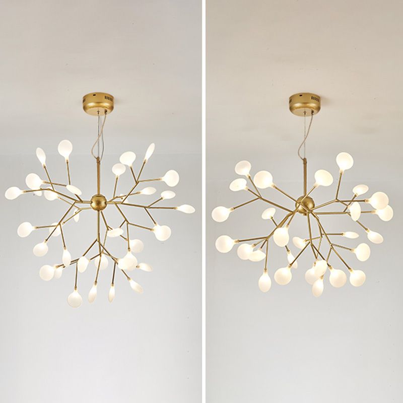 Chandelier Gold Firefly Chandelier Motal Multi Lights Plafond Chandelier pour le salon