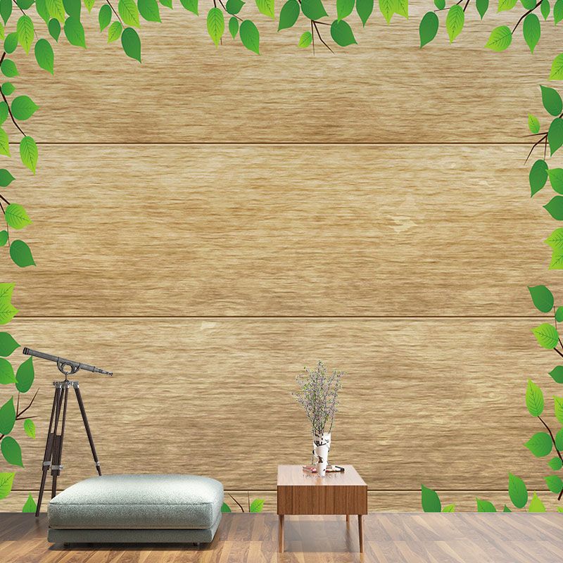 Environmental Wall Mural Wallpaper Wood Grain Sitting Room Wall Mural