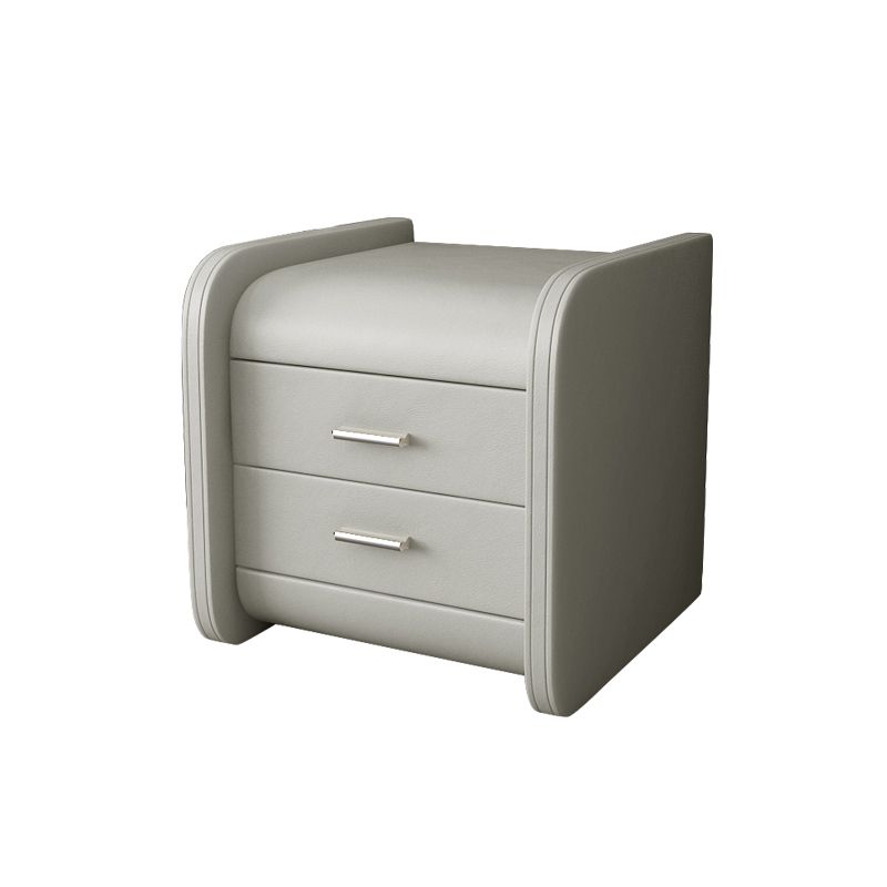 Leather 19.29 H Nightstand Contemporary Night Table with Drawers