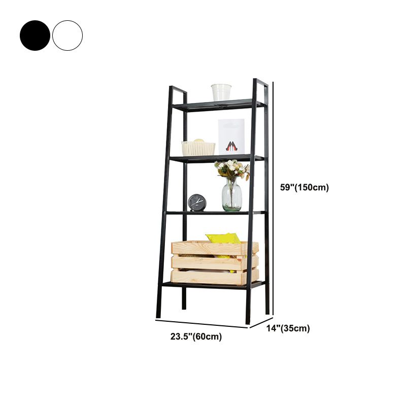 Modern Style 4 Levels Bookcase Open Back 59" H X 14" W Ladder Bookshelf