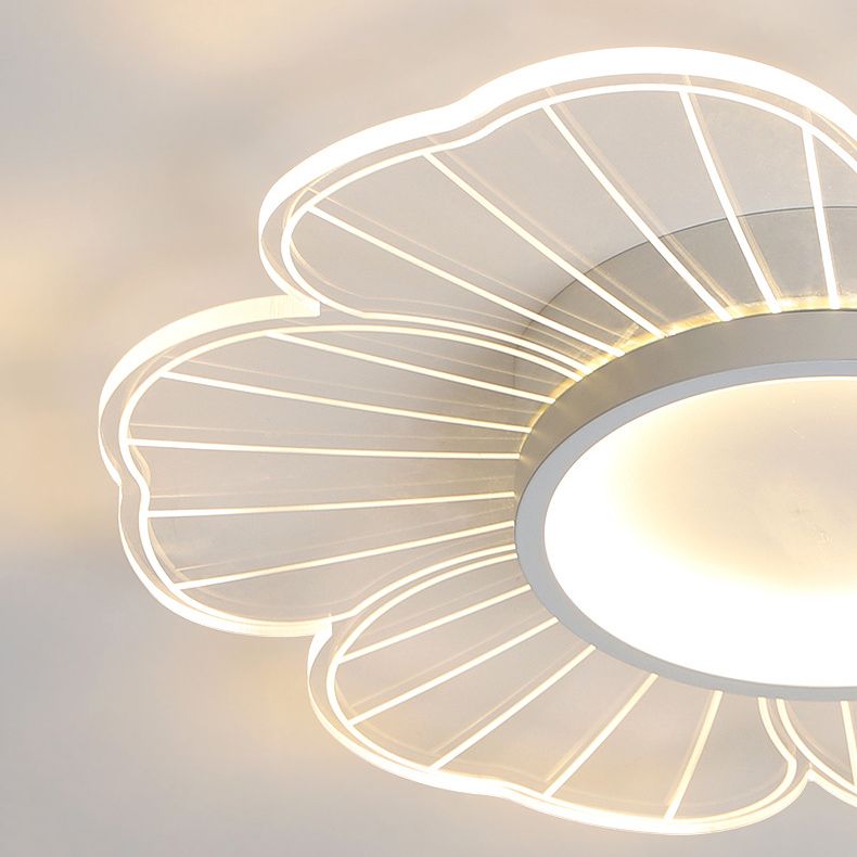 Metal LED Flush Mount Flower Shape in Clear Minimalist Ceiling Flush