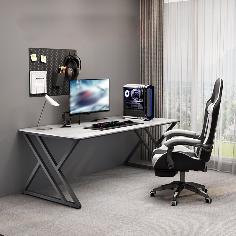 Modern Stone Gaming Desk Rectangular 29.53" Tall Computer Desk