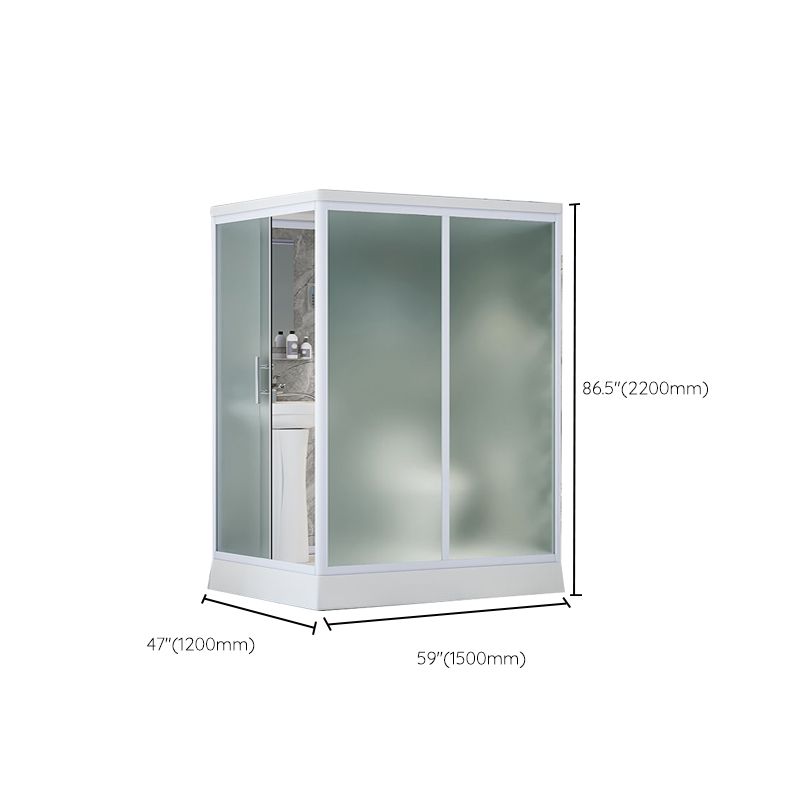 Contemporary Shower Stall Frosted Shower Stall with White Base