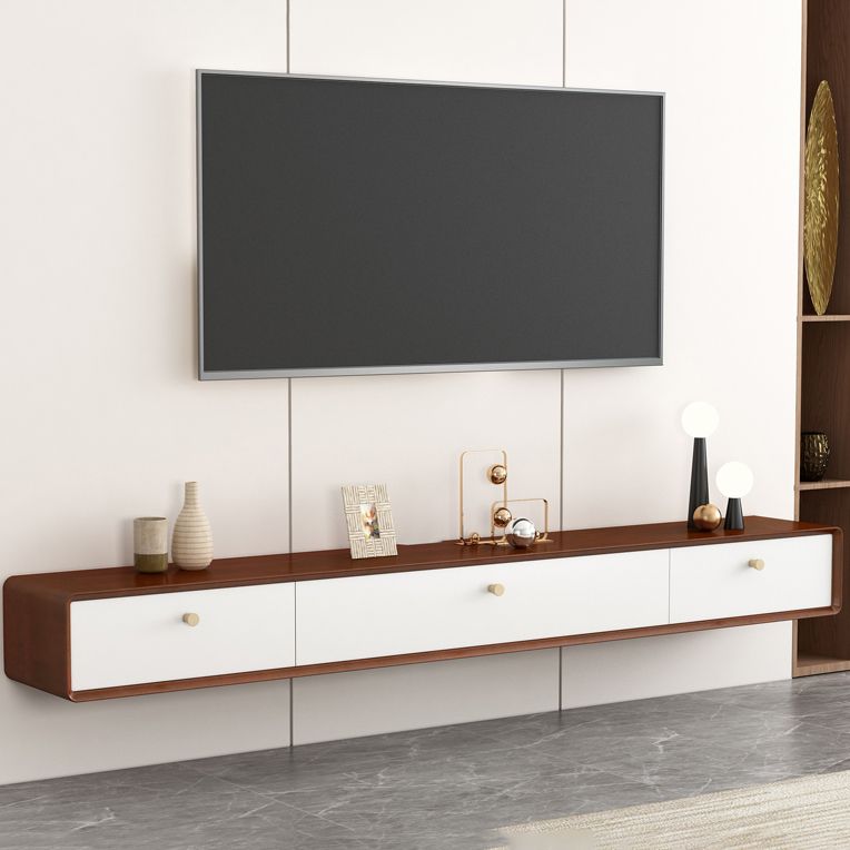 Modern TV Stand Console Wooden Wall-mounted TV Stand with Drawers