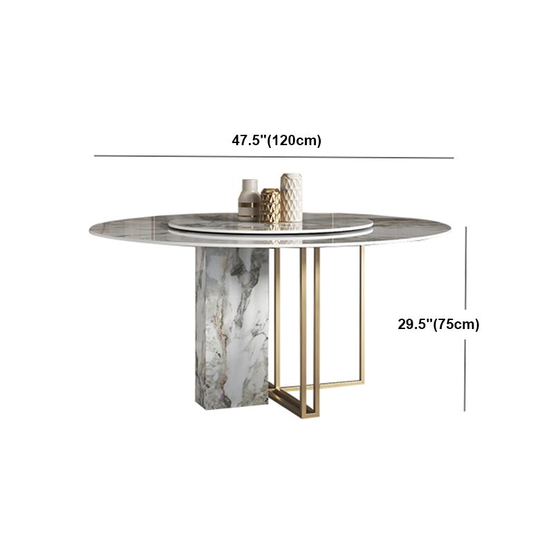 Glam 1/3/4/5/7 Pieces Dinette Set with Sintered Stone Top Round Dining Table Set