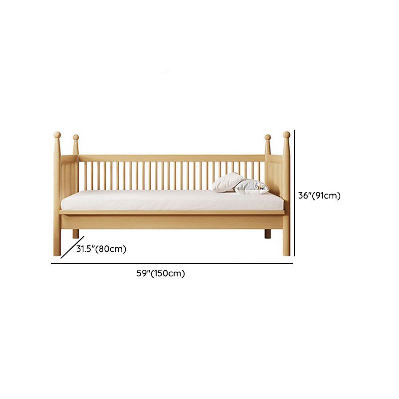 Farmhouse Nursery Crib with Adjustable Height in Natural Wood