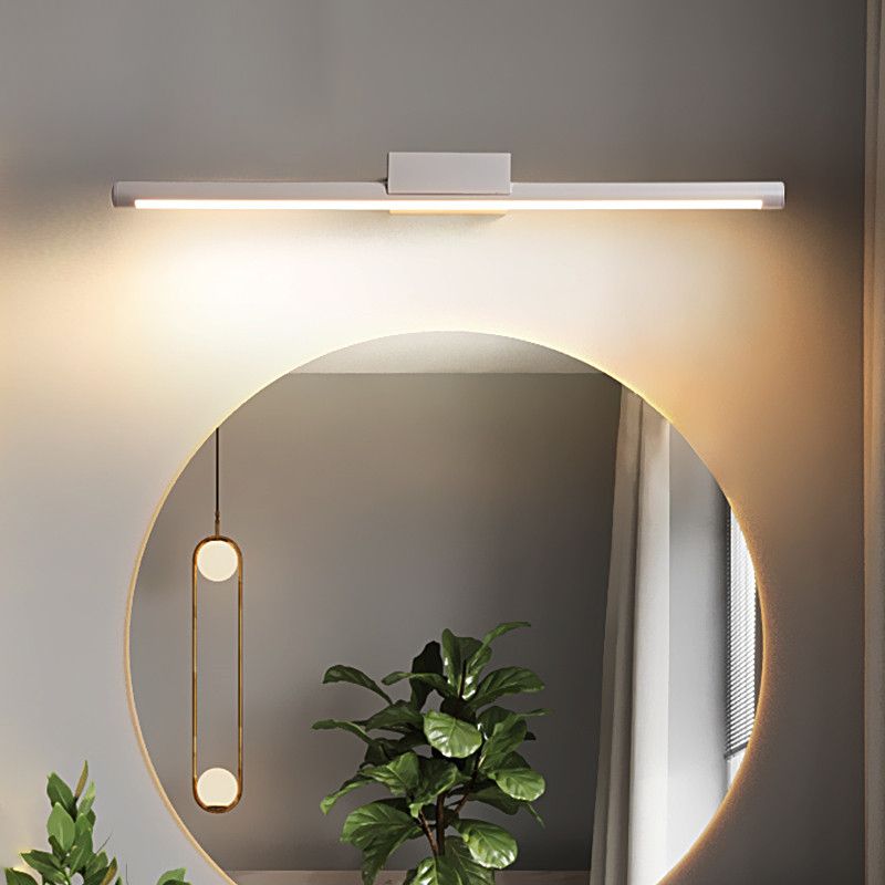 Linear Shape Contemporary Vanity Light Metal 1 Light LED Mirror Light for Bathroom