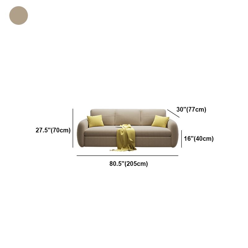 Modern Square Arm Bed Sofa Couch with Storagee with Pillows in Beig