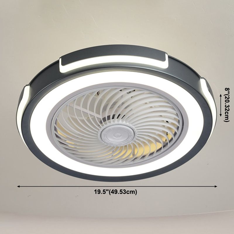 Luz de ventilador de techo circular nórdico Luz de ventilador metálico LED LED LEUMPLING