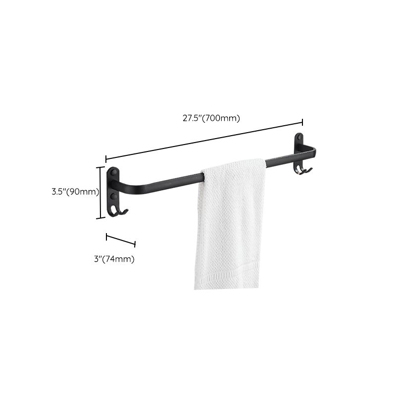 Modern Black Aluminum Bath Hardware Set Towel Bar Bathroom Hardware