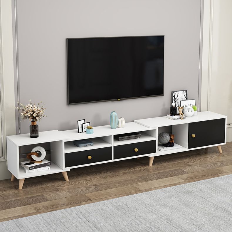 Scandinavian TV Console with Drawers Engineered Wood TV Stand