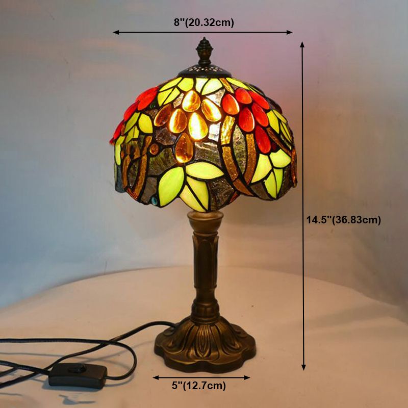 Tiffany Style Table Lamp 1-Light Desk Light with Glass Shade for Living Room