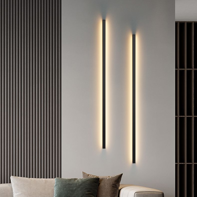 1 luz de sombra lineal matones de pared moderna iluminación de pared de metal en negro