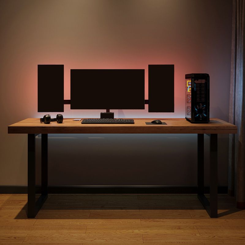 Solid Wood Rectangular Gaming Desk 29.53" Tall Sled Base Computer Desk