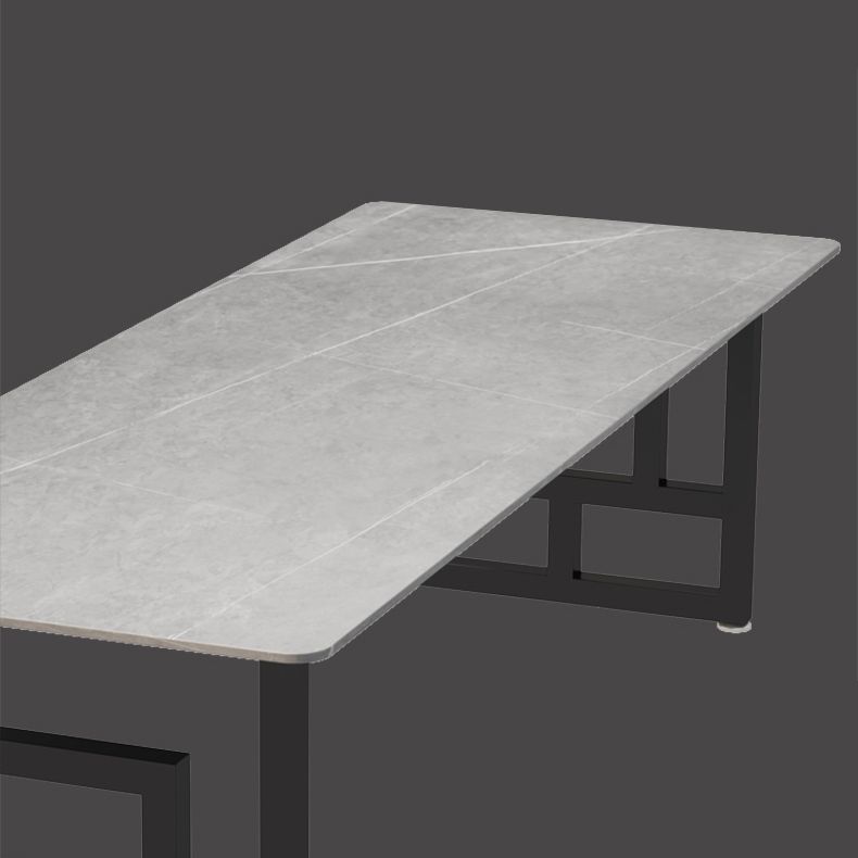 Industrial Style Stone Office Desk 29.53-inch Tall Gray Writing Desk