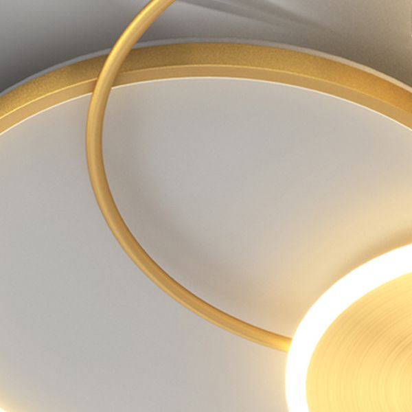 Gold 3-Light Ceiling Light Acrylic Circular Flush Mount for Bedroom