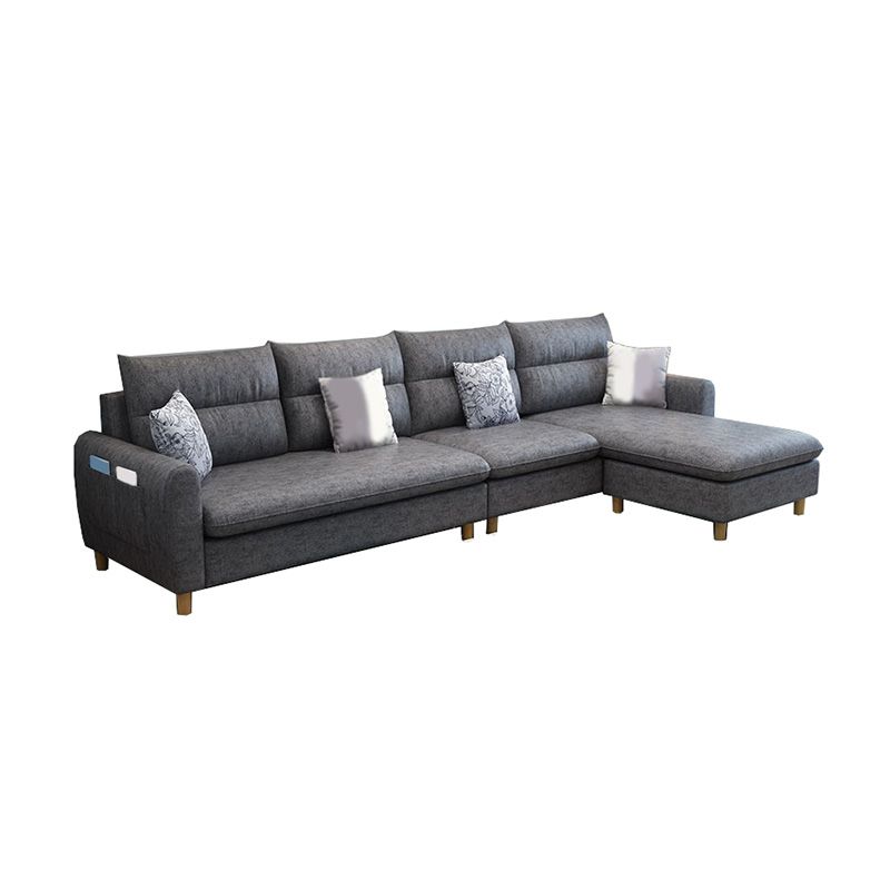 106.3" W √ó 55.9" D √ó 33.5" H High Back Square Arm Sectional with  Storage