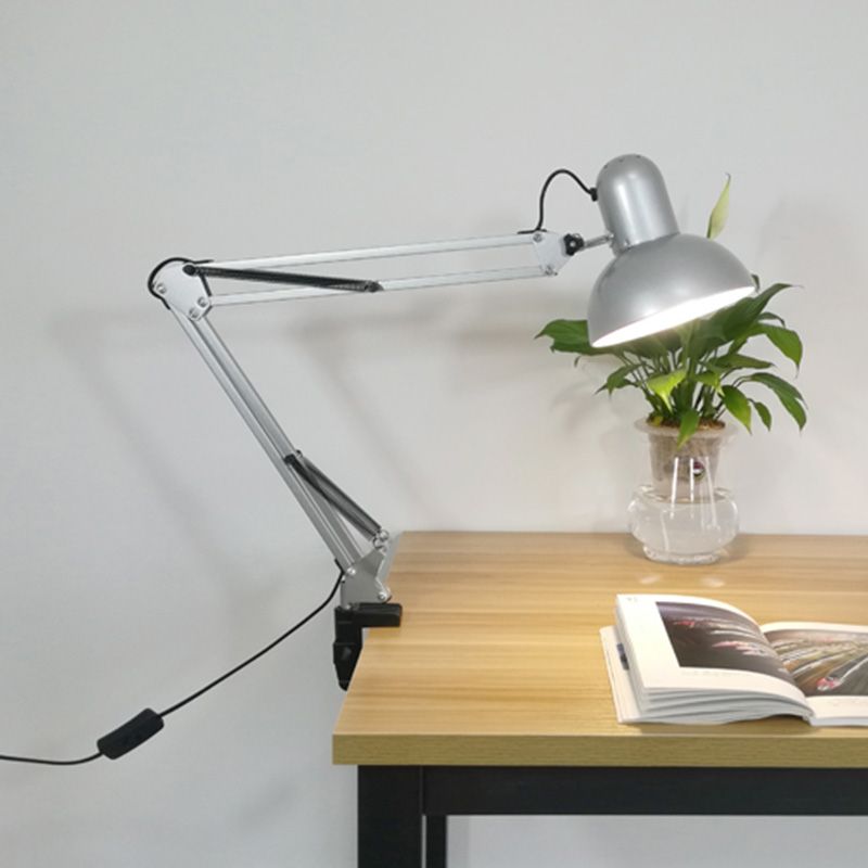 Iron Bowl Shade Clamp-on Task Lamp Macaron 1-Bulb Adjustable Table Light