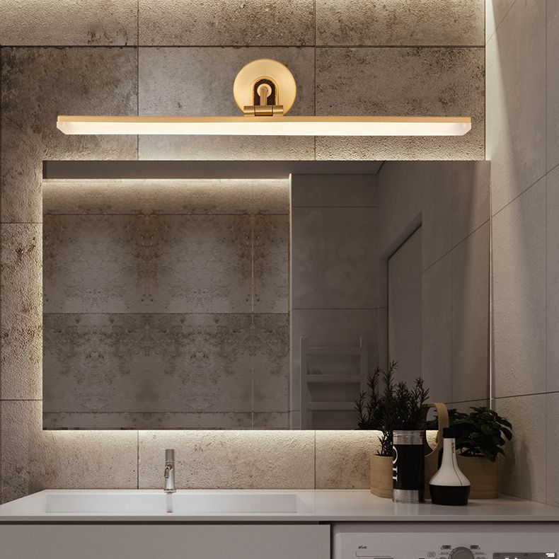 Acrylic LED Vanity Mirror Lights in Modern Simplicity Metal Linear Wall Lamp for Bathroom