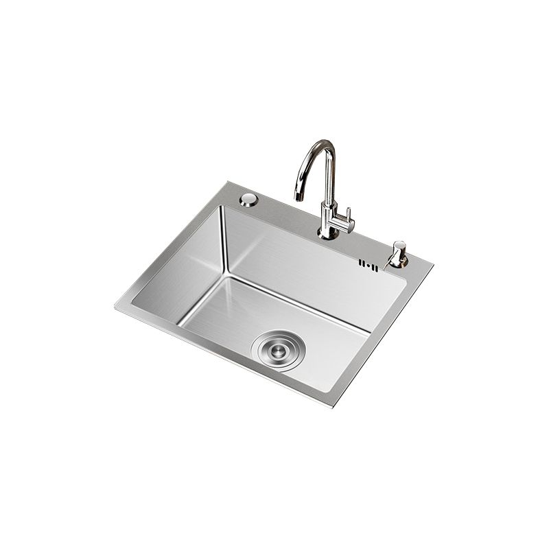 Stainless Steel Drop-In Kitchen Sink Single Bowl Sink with 3 Holes