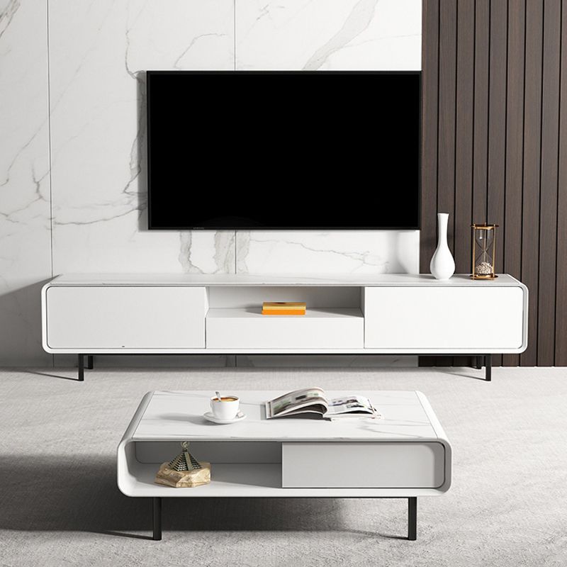 Contemporary 14-inch TV Console Modern TV Stand with Drawers