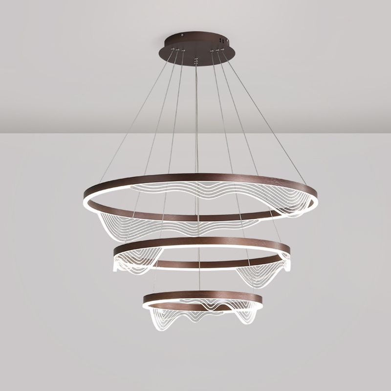 Contemporary Tiered LED Hanging Ceiling Lights Pendant Chandelier for Living Room