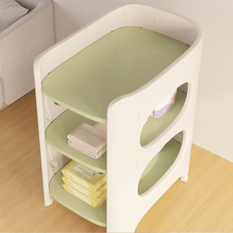 Modern Arch Top Baby Changing Table Shelf Changing Table With Safety Rails