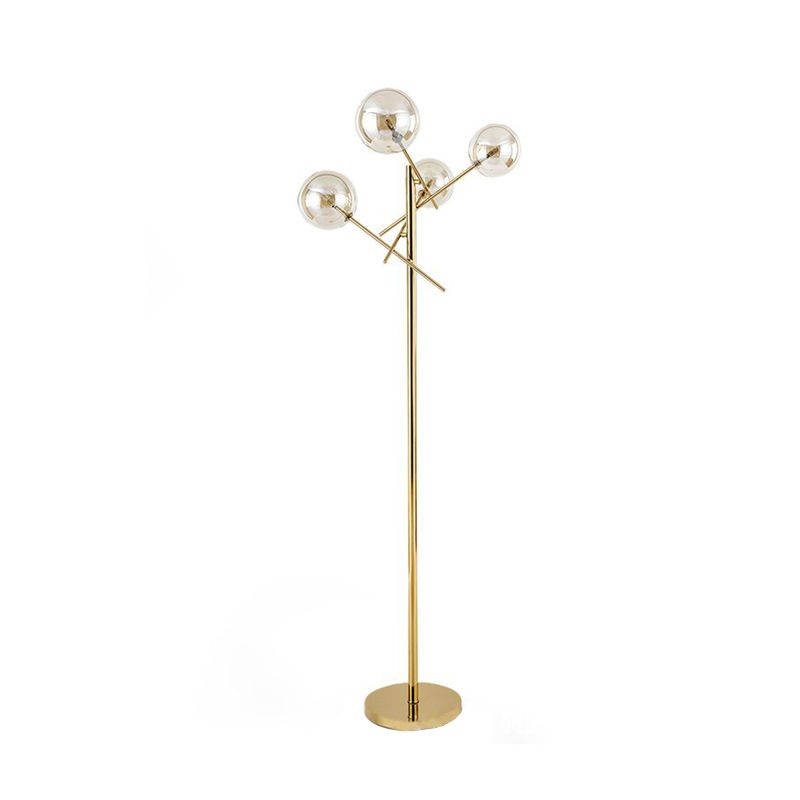 Metallic Tree-Like Standing Lamp Nordic LED Gold Reading Floor Light for Living Room