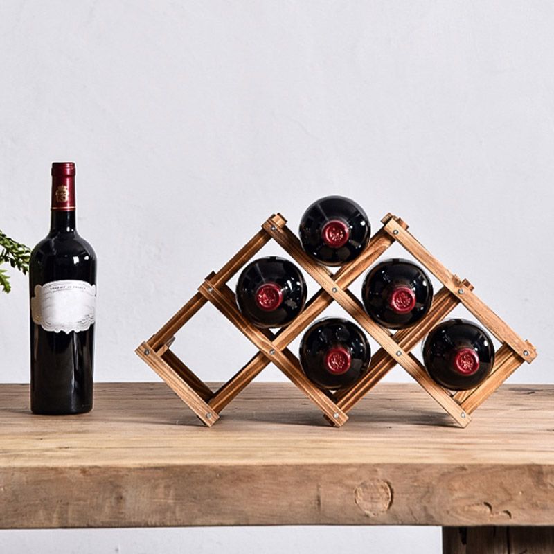 Tabletop Modern Wine Rack Solid Wood Wine Bottle Rack for Living Room