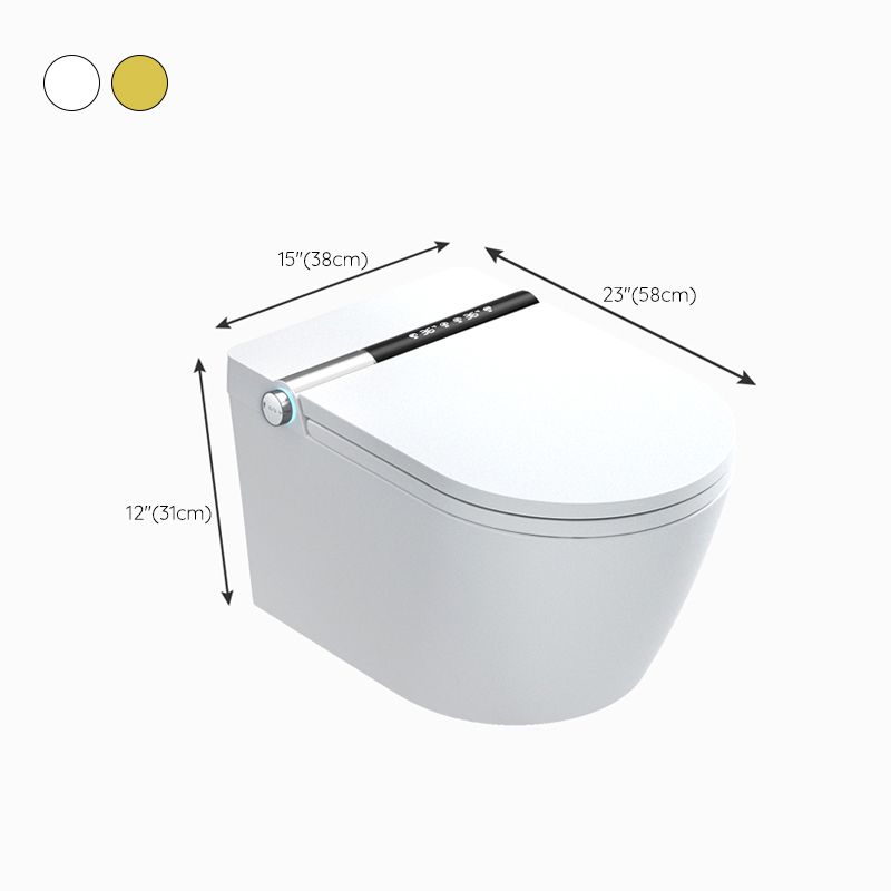 Dual Flush Wall Hung Toilet Set Elongated Deodorizing Wall Mounted Bidet