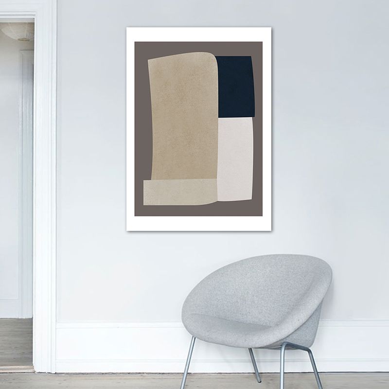 Dark Color Nordic Wall Art Illustration Abstract Canvas Print for House Interior