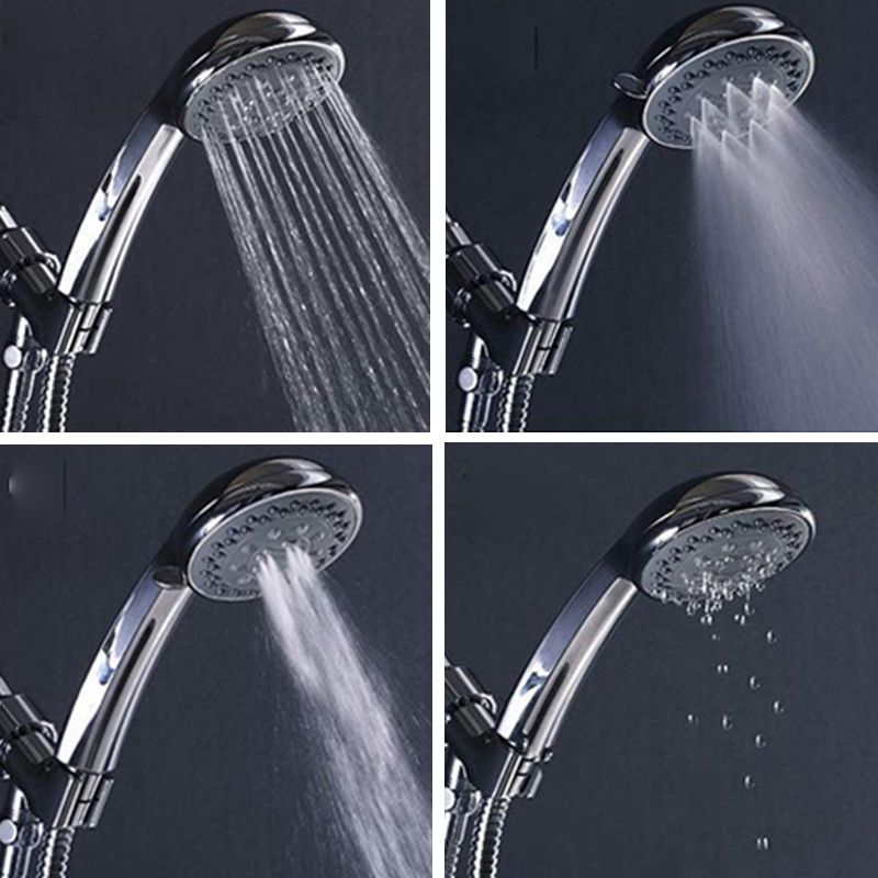 Round Handheld Shower Head in Silver Leak Resistant Wall-Mount Showerhead