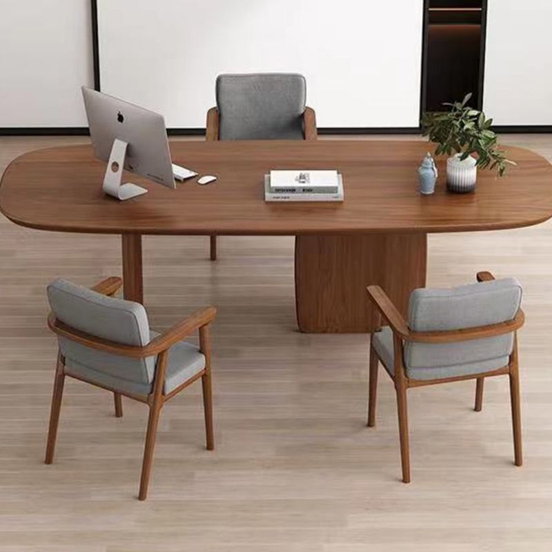 Modern Oval Office Desk Solid Wood Writing Desk for Home Office