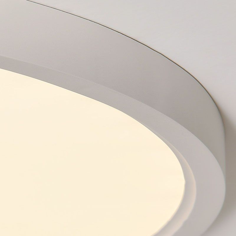 White Acrylic Ceiling Fixture in Modern Minimalist Circular LED Flush Mount for Bedroom