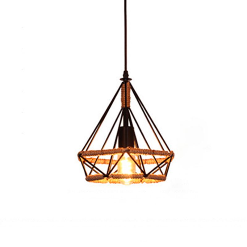 Rope Diamond Pendant Lightture Aymage Industrial Restaurant Pendant Pendant Light Kit en beige