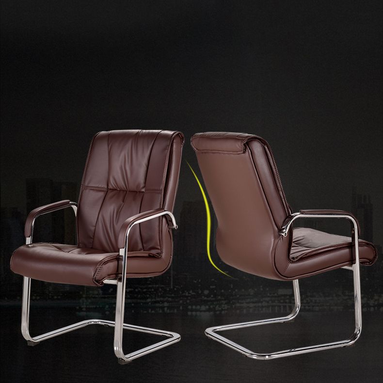 Faux Leather and Chrome Frame Office High Back Computer Chair