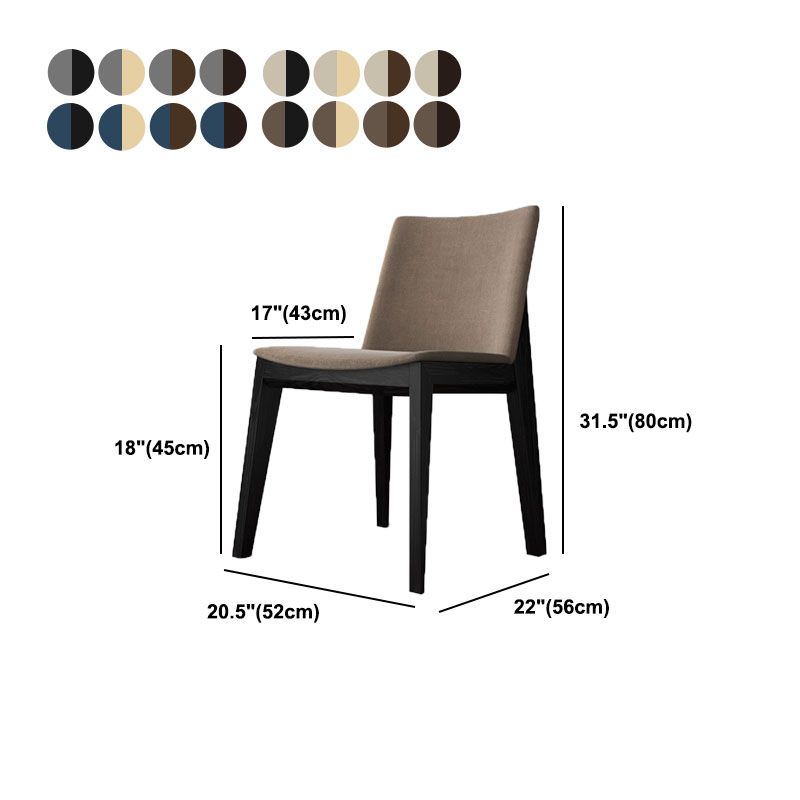 Armless Kitchen Side Chairs Modern Ash Wood Dining Chairs for Dining Room