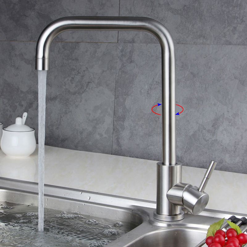 Modern Bar Faucet Stainless Steel with Handles and Supply Lines High Arch Kitchen Faucet