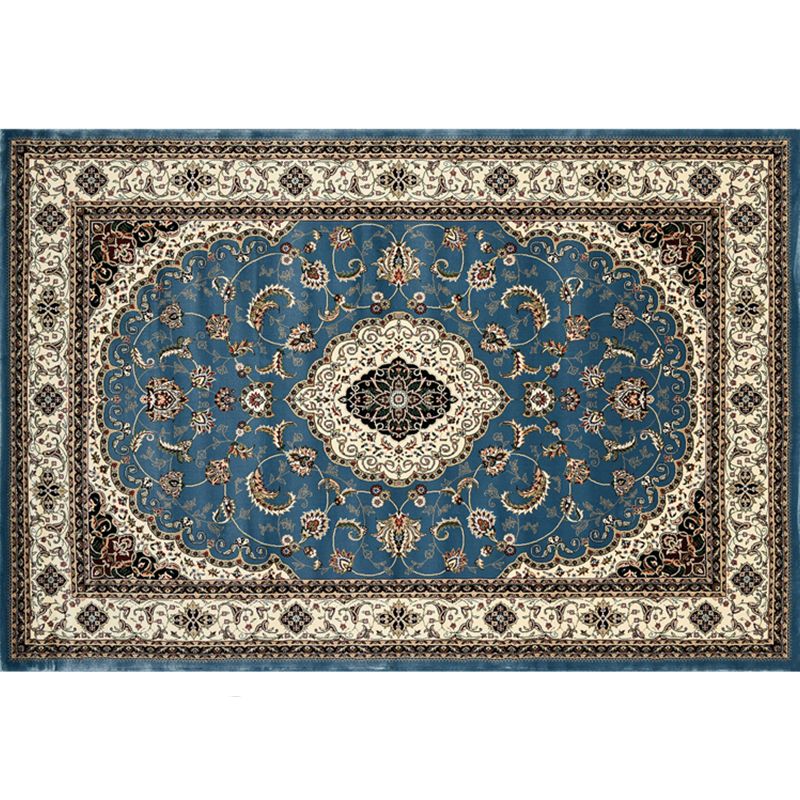 Victorian Flower Printed Rug Polyester Area Rug Non-Slip Backing Indoor Carpet for Living Room