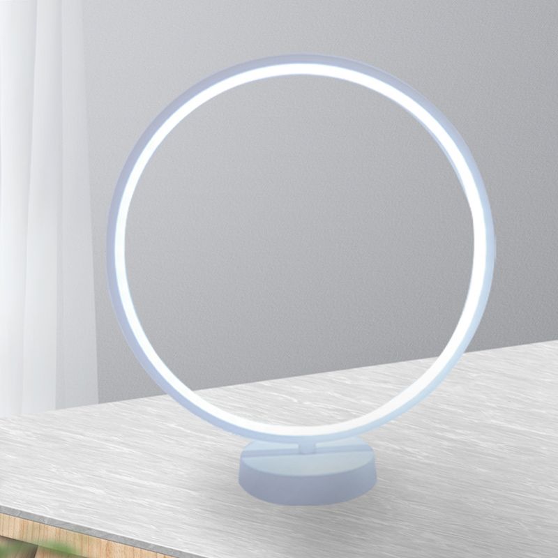 Metal Circle Table Lamp Nordic Circle RGB 1 Light Table Lamp for Bedroom