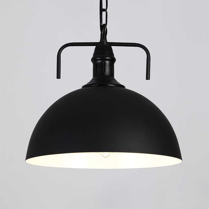 Pendants contemporains, luminaire pendentif en métal industriel en métal à 1 lumière en noir