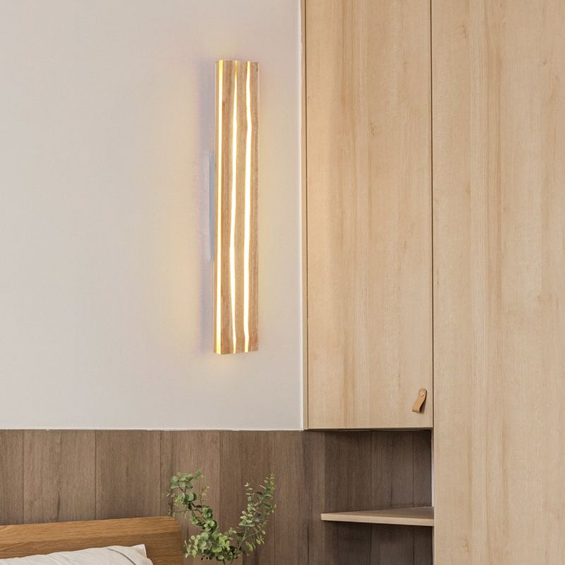 Modern LED Wall Light Fixture Simple Wooden Wall Light Sconce for Bedroom