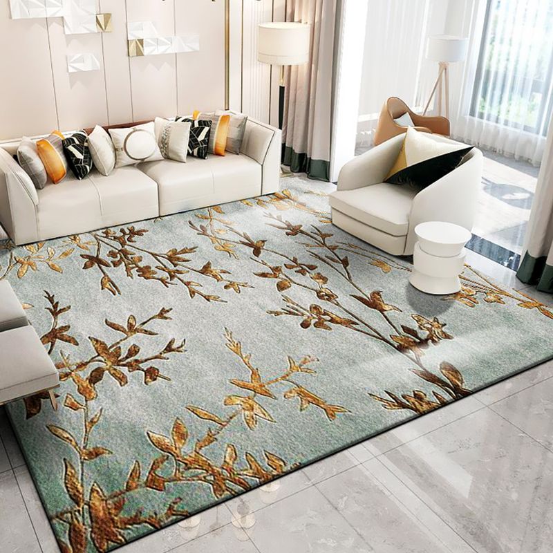 Klassieke meerkleurige oosterse tapijten polyester tak en vogelpatroon tapijt wasbaar huisdiervriendelijke antislip tapijt voor salon