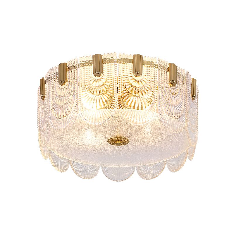 Glass Geometric Flush Mount Lights Contemporary Style Multi Lights Flush Mount Fixture