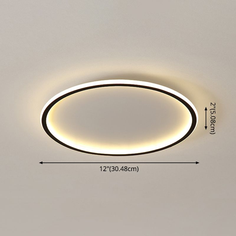 Round Flushmount Lights Contemporary Aluminum Ceiling Mounted Fixture for Living Room