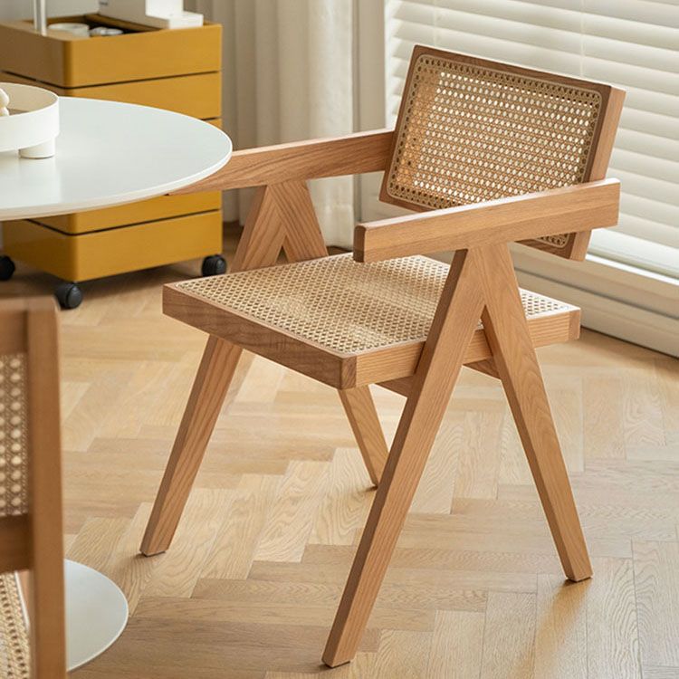 Modern Solid Wood Home Dining Arm Chair Open Back Dining Side Chair