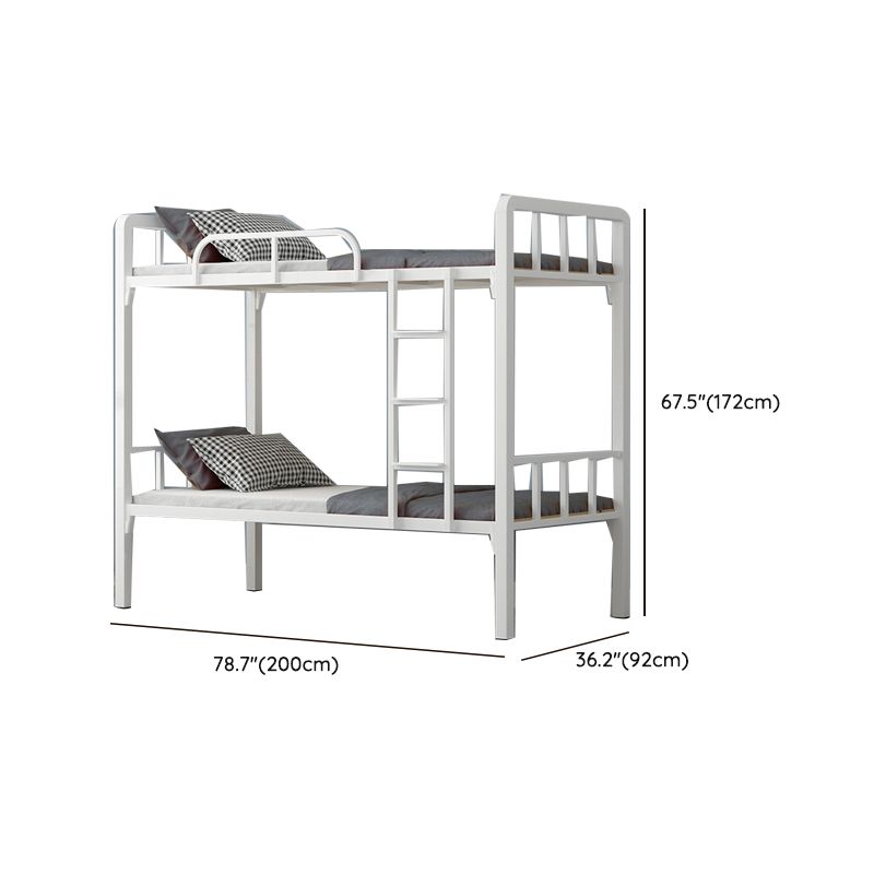 Scandinavian Metal Standard Bunk Bed Black/ White Kid Bed with Stairway