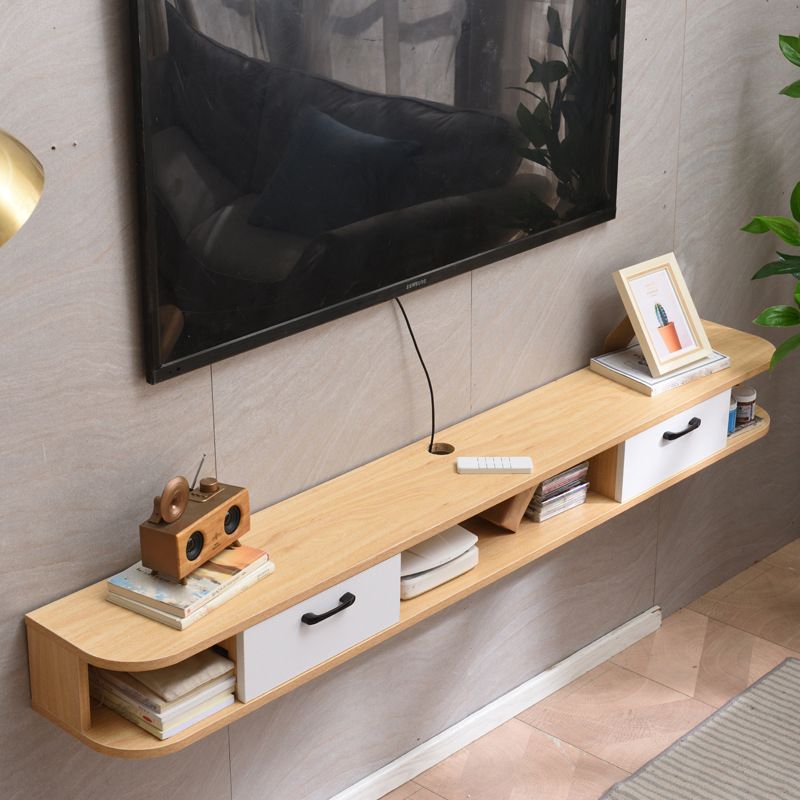 Contemporary Faux Wood TV Media Stand Matte Finish Media Console with Drawers